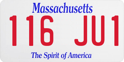 MA license plate 116JU1