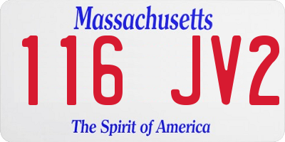 MA license plate 116JV2