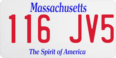 MA license plate 116JV5