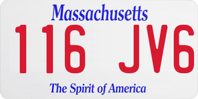 MA license plate 116JV6