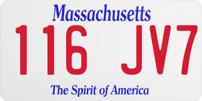 MA license plate 116JV7
