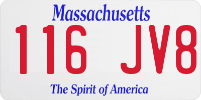 MA license plate 116JV8