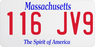 MA license plate 116JV9