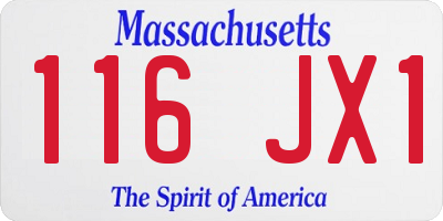 MA license plate 116JX1