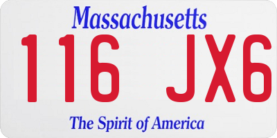 MA license plate 116JX6