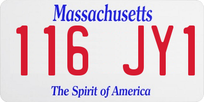 MA license plate 116JY1