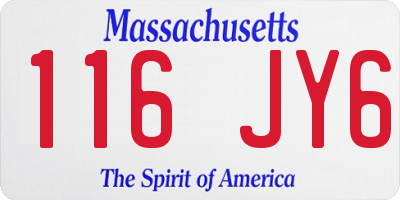 MA license plate 116JY6