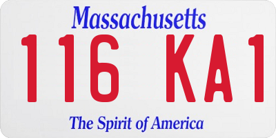 MA license plate 116KA1