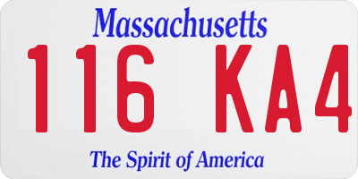 MA license plate 116KA4