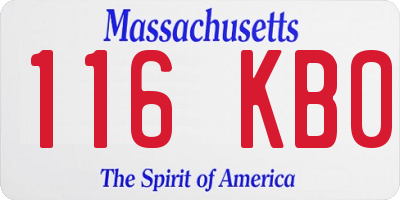 MA license plate 116KB0