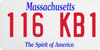 MA license plate 116KB1
