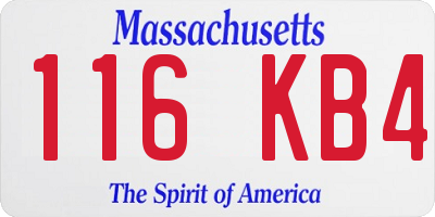 MA license plate 116KB4