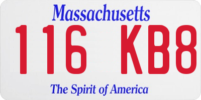 MA license plate 116KB8