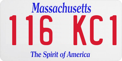 MA license plate 116KC1