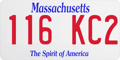 MA license plate 116KC2