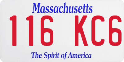 MA license plate 116KC6