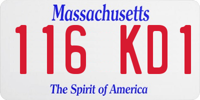 MA license plate 116KD1