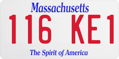 MA license plate 116KE1