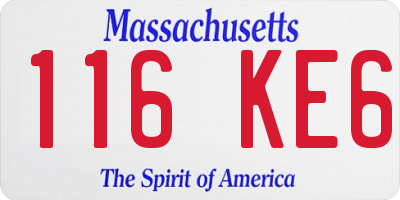 MA license plate 116KE6
