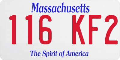 MA license plate 116KF2