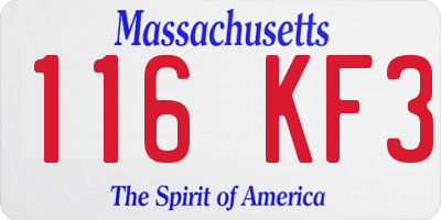 MA license plate 116KF3