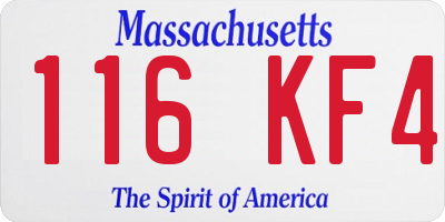 MA license plate 116KF4