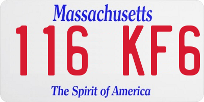 MA license plate 116KF6