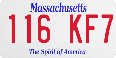 MA license plate 116KF7
