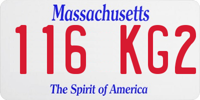 MA license plate 116KG2