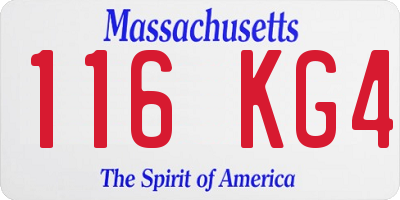 MA license plate 116KG4