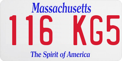 MA license plate 116KG5