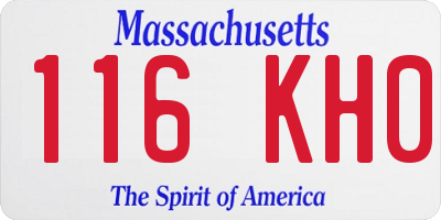 MA license plate 116KH0