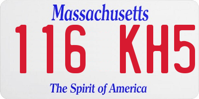 MA license plate 116KH5