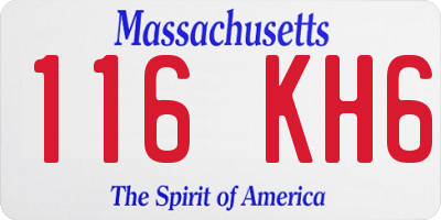 MA license plate 116KH6