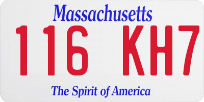 MA license plate 116KH7