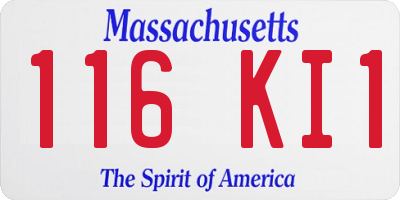 MA license plate 116KI1
