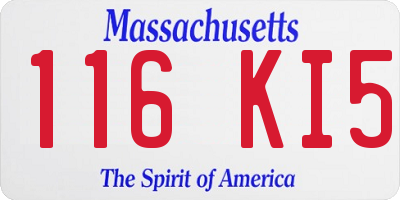 MA license plate 116KI5