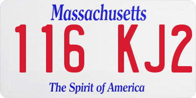 MA license plate 116KJ2
