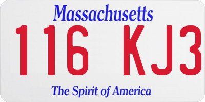 MA license plate 116KJ3