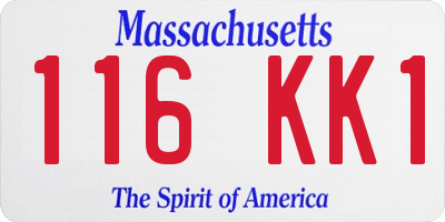 MA license plate 116KK1