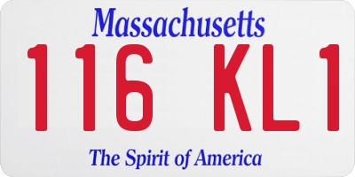 MA license plate 116KL1