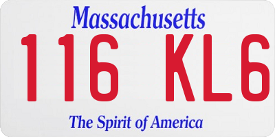 MA license plate 116KL6