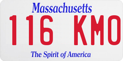 MA license plate 116KM0
