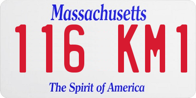 MA license plate 116KM1