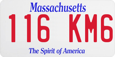 MA license plate 116KM6