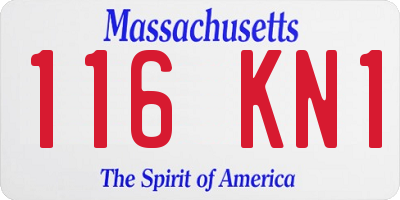 MA license plate 116KN1