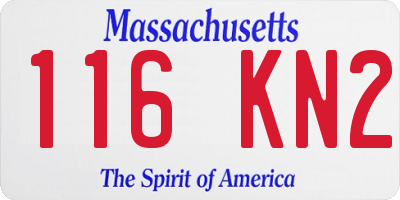 MA license plate 116KN2