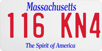 MA license plate 116KN4