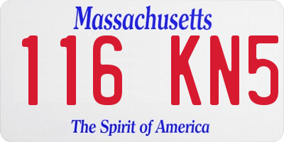 MA license plate 116KN5