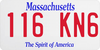 MA license plate 116KN6